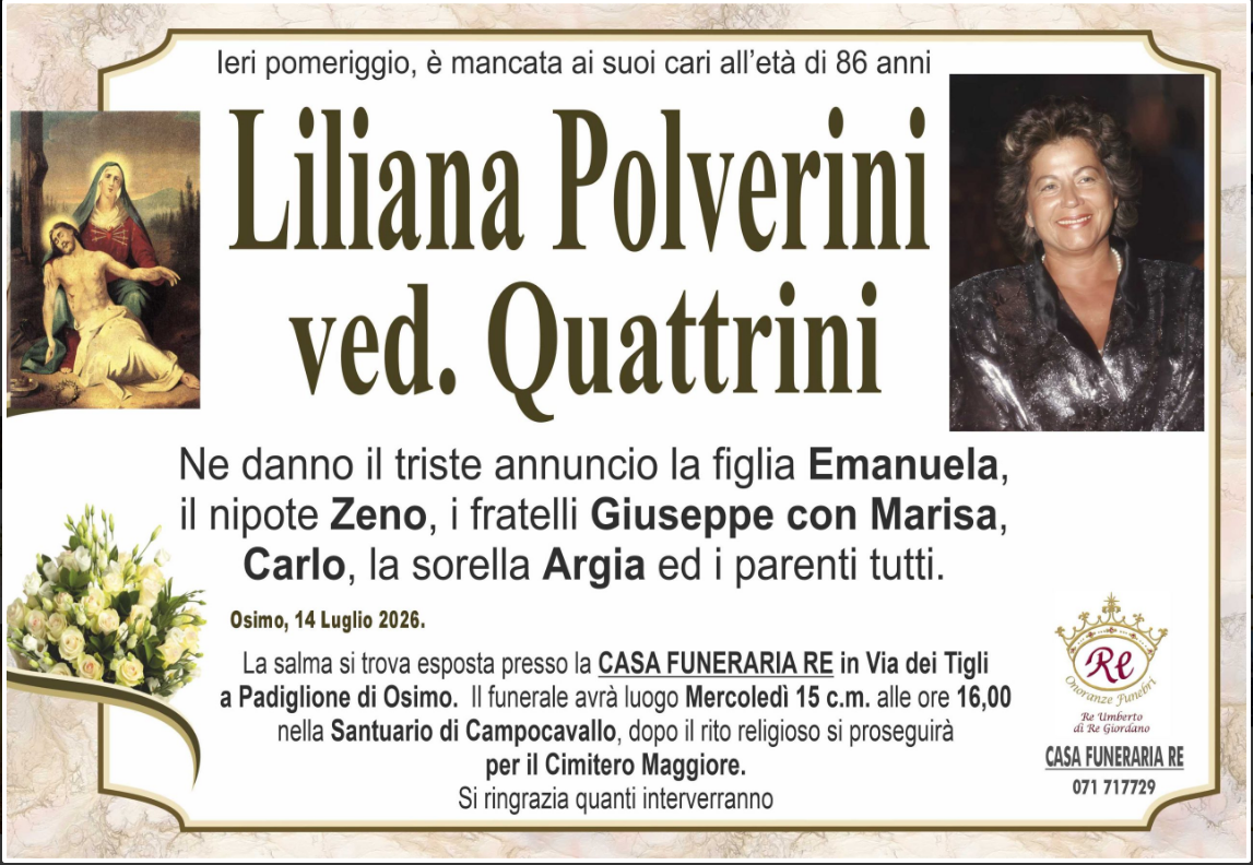 Liliana POLVERINI, vedova QUATTRINI