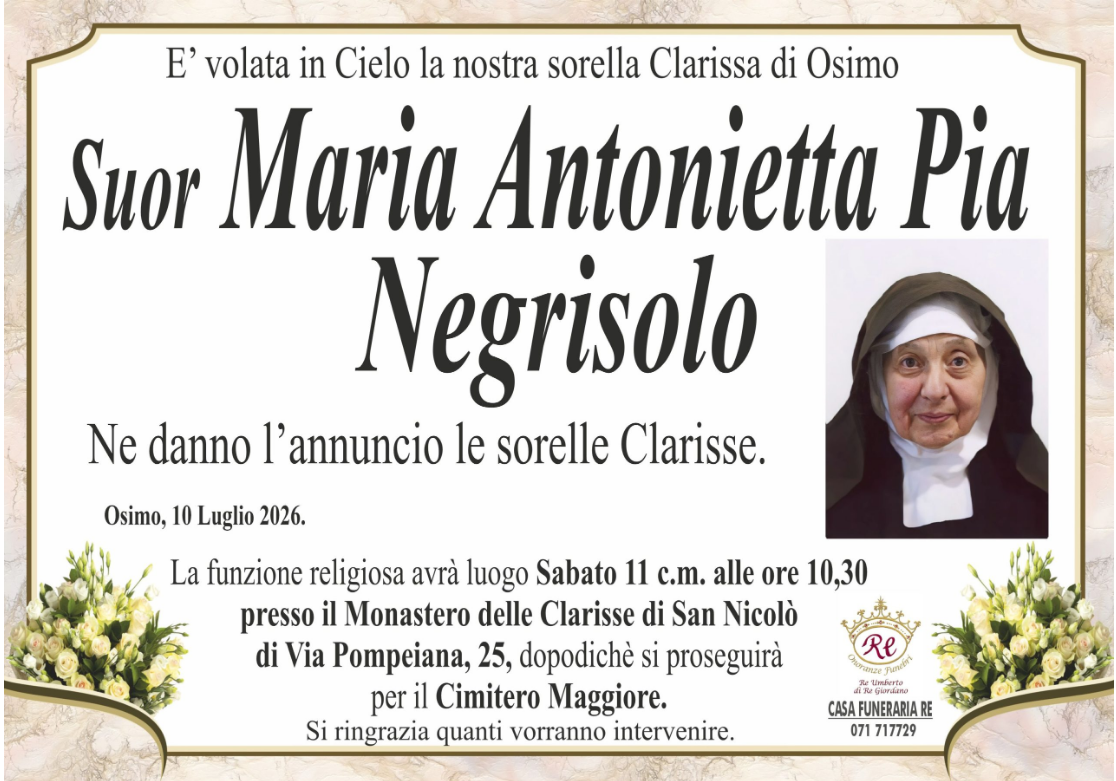 Suor Maria Antonietta Pia NEGRISOLO