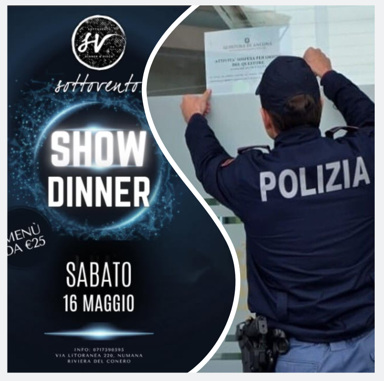 EVENTI DANZANTI MA SENZA PERMESSO: ALTRI 7 GIORNI DI STOP PER IL SOTTOVENTO DI MARCELLI