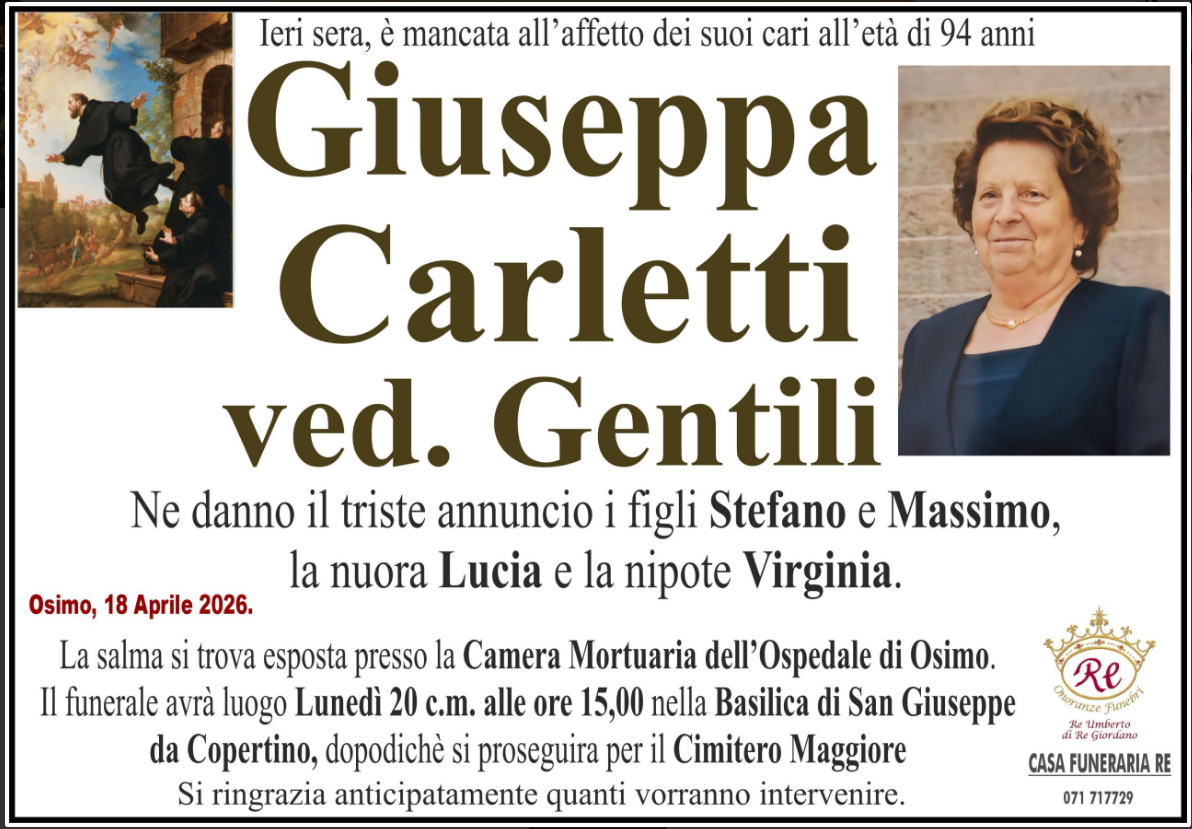 Giuseppa CARLETTI, vedova GENTILI