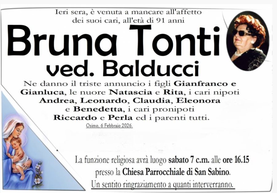 Bruna TONTI, vedova BALDUCCI