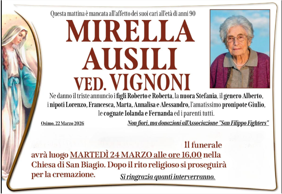 Mirella AUSILI, vedova VIGNONI