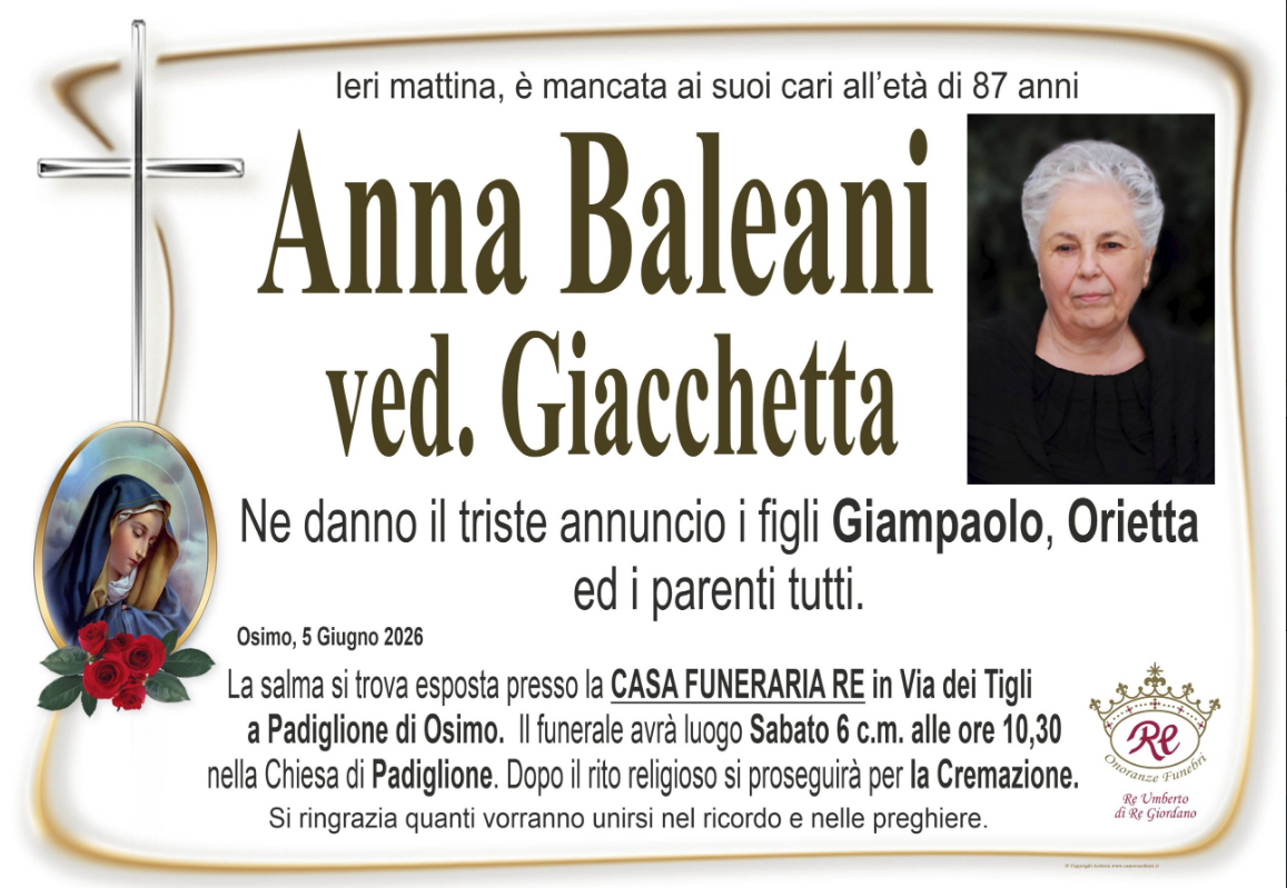 Anna BALEANI, vedova GIACCHETTA