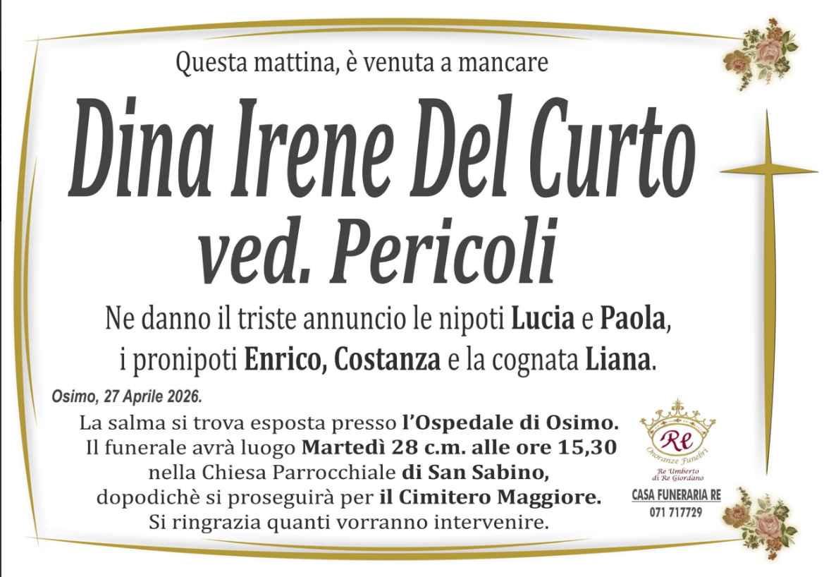 Dina Irene DEL CURTO, vedova PERICOLI