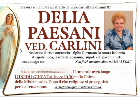 Delia PAESANI, vedova CARLINI
