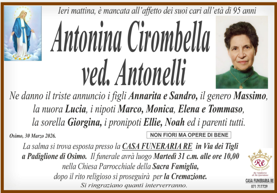 Antonina CIROMBELLA, vedova ANTONELLI
