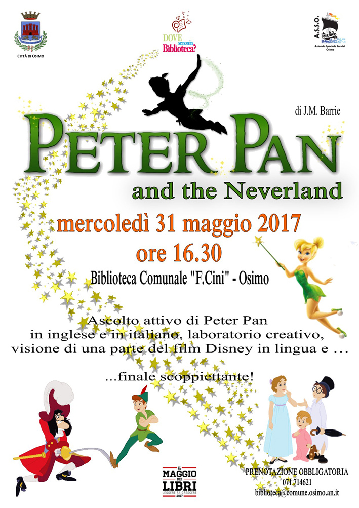 MERCOLEDÌ 31 MAGGIO – PETER PAN and the Neverland