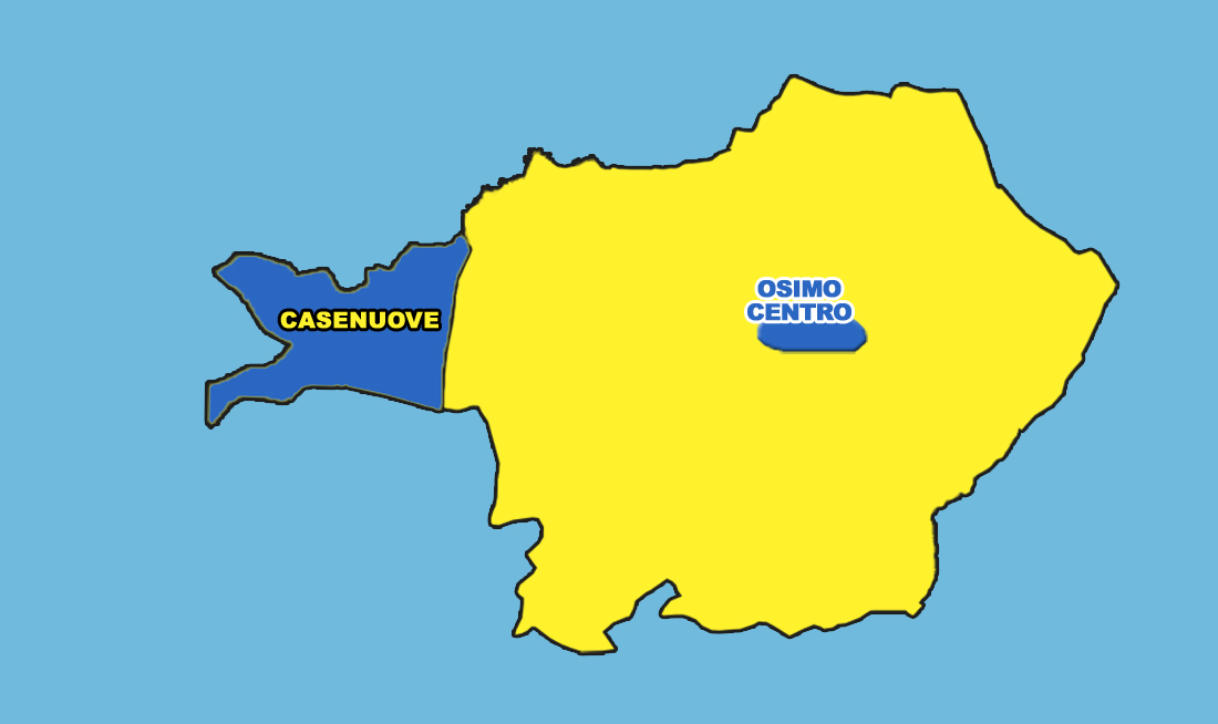OSIMO STAZIONE IN MANO AI GRILLINI (44.19%) CASENUOVE E CENTRO STORICO ALLA DESTRA PD OUT BORGO, PADIGLIONE, CAMPOCAVALLO