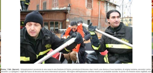 PRESTO NOTIZIE SULLA FALSA ESPLOSIONE DI SAN SABINOCOSTATA LA VITA A MADRE E FIGLIA!