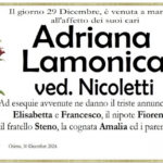 Adriana LAMONICA, vedova NICOLETTI