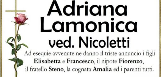 Adriana LAMONICA, vedova NICOLETTI