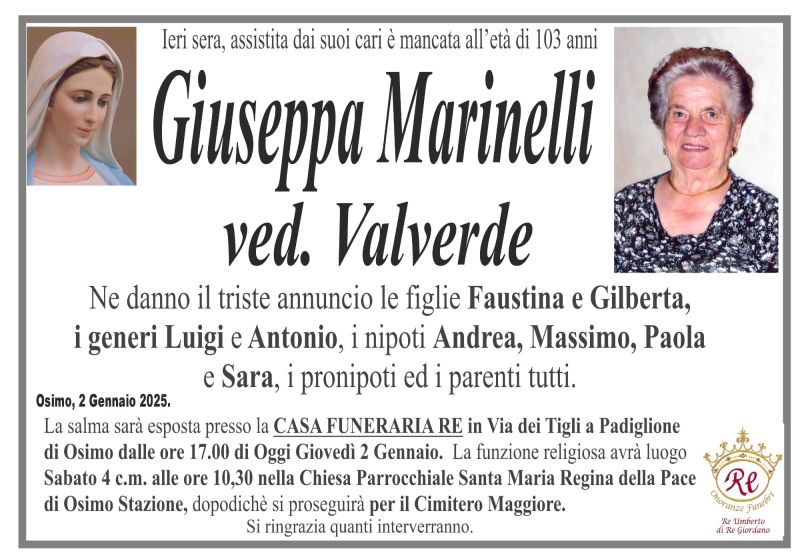 Giuseppa MARINELLI Vedova VALVERDE