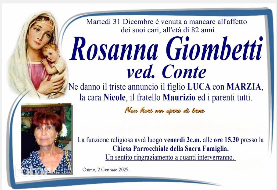 Rosanna GIOMBETTI Vedova CONTE