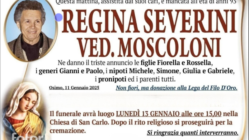 Regina SEVERINI, vedova MOSCOLONI