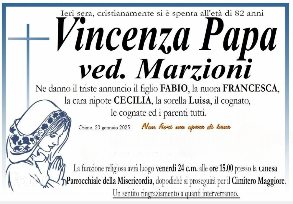 Vincenza PAPA vedova MARZIONI