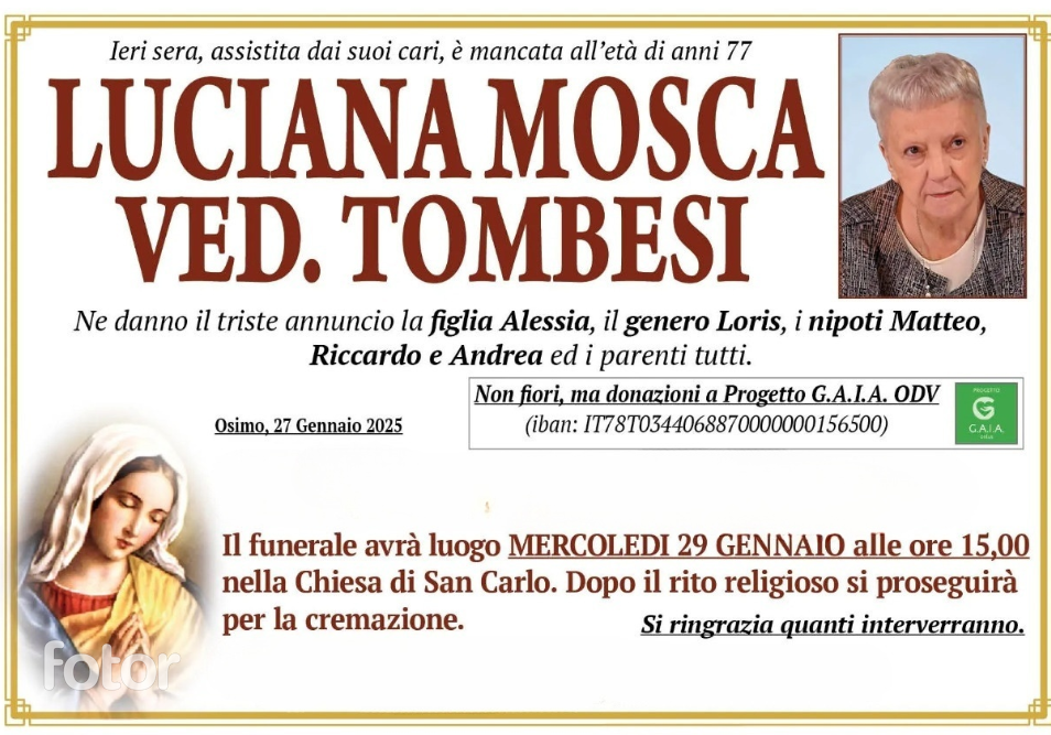 Luciana MOSCA vedova TOMBESI