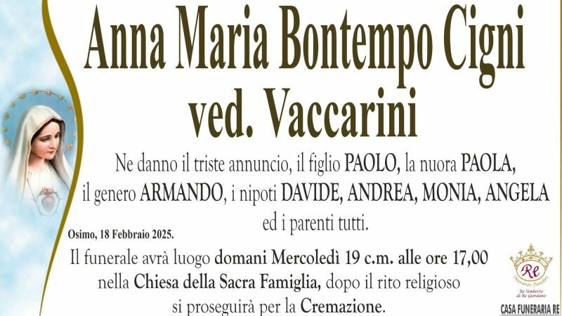 Anna Maria BONTEMPO CIGNI vedova VACCARINI