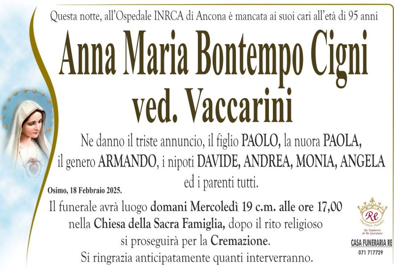 Anna Maria BONTEMPO CIGNI vedova VACCARINI