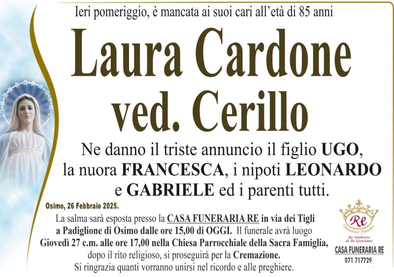 Laura CARDONE, vedova CERILLO