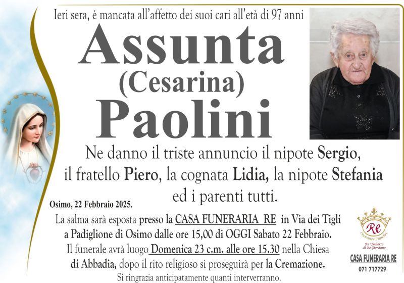 Assunta (Cesarina) PAOLINI