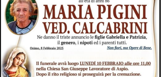 Maria PIGINI, vedova CALCABRINI