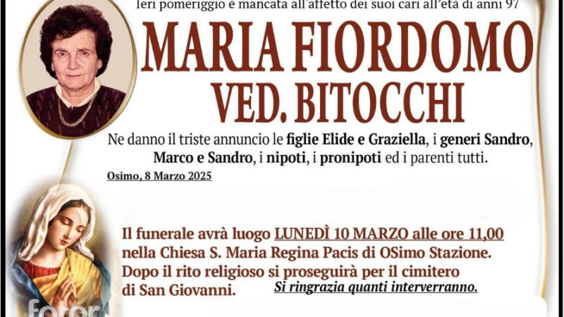 Maria FIORDOMO, vedova BITOCCHI