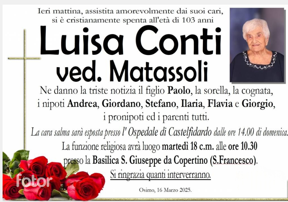 Luisa CONTI, vedova MATASSOLI