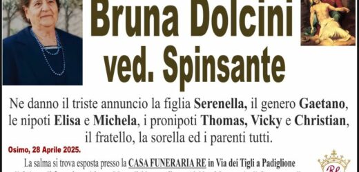 Bruna DOLCINI, vedova SPINSANTE