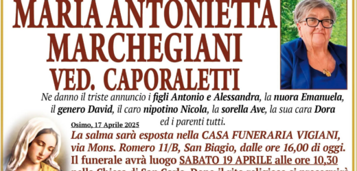 Maria Antonietta MARCHEGIANI vedova CAPORALETTI