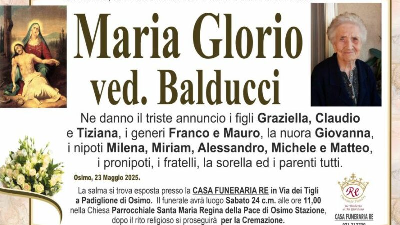 Maria GLORIO vedova BALDUCCI