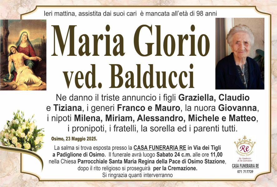 Maria GLORIO vedova BALDUCCI