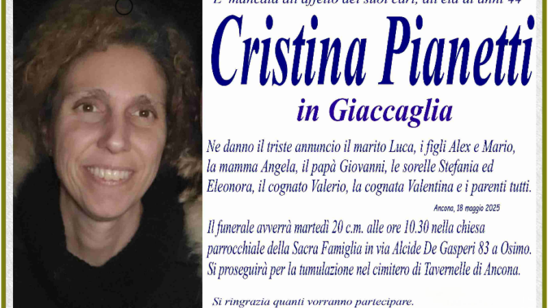 Cristina PIANETTI in GIACCAGLIA