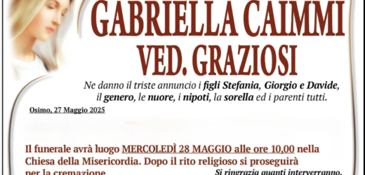 Gabriella CAIMMI, vedova GRAZIOSI
