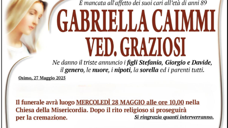 Gabriella CAIMMI, vedova GRAZIOSI