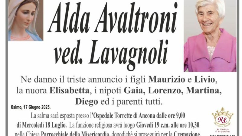 Alda AVALTRONI, vedova LAVAGNOLI