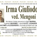 Irma GIULIODORI, vedova MENGONI