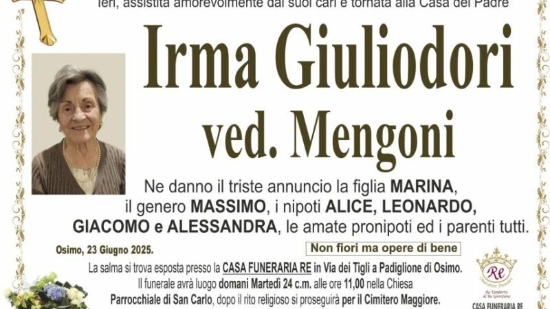 Irma GIULIODORI, vedova MENGONI