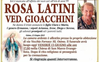 Rosa LATINI, vedova GIOACCHINI