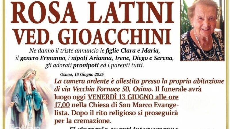 Rosa LATINI, vedova GIOACCHINI