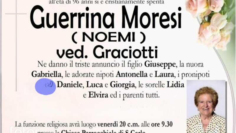 Guerrina MORESI (NOEMI) vedova GRACIOTTI