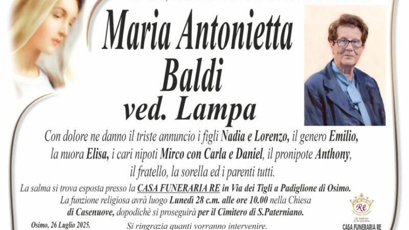 Maria Antonietta BALDI, vedova LAMPA