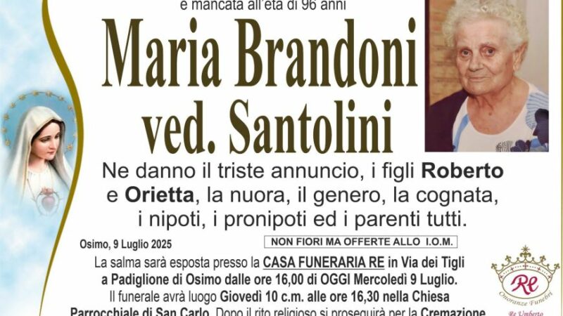 Maria BRANDONI, vedova SANTOLINI
