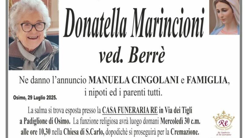 Donatella MARINCIONI, vedova BERRE’