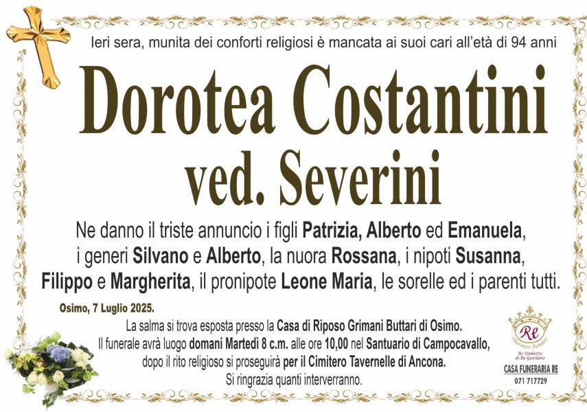 Dorotea COSTANTINI, vedova SEVERINI