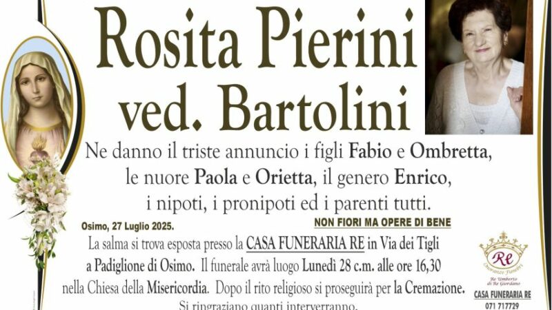 Rosita PIERINI, vedova BARTOLINI