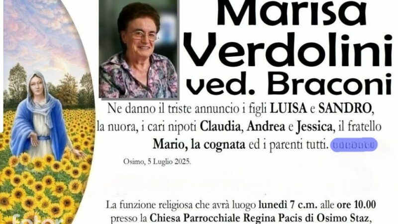 Marisa VERDOLINI, vedova BRACONI