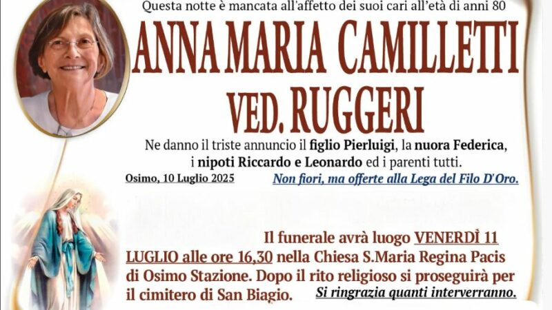 Anna Maria CAMILLETTI, vedova RUGGERI