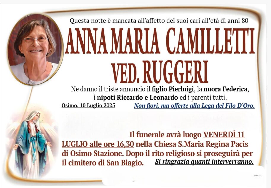 Anna Maria CAMILLETTI, vedova RUGGERI