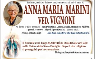 Anna Maria MARINI, vedova VIGNONI