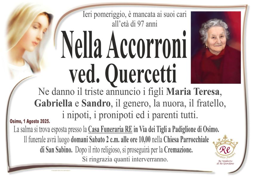 Nella ACCORRONI, vedova QUERCETTI